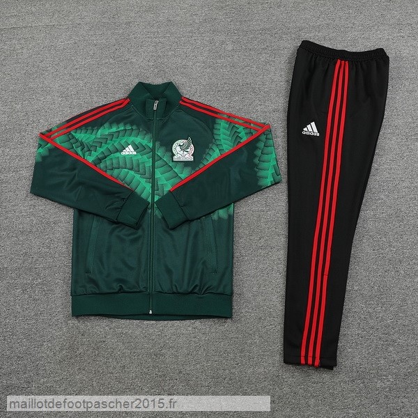 Maillot Foot Achat Ensemble Complet Ensemble longue fermeture éclair vêtements De Sport Mexique 2022 Vert Noir