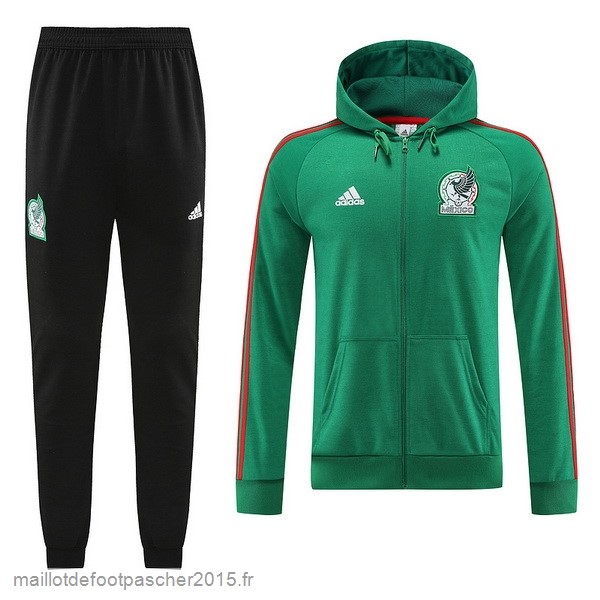 Maillot Foot Achat Ensemble Complet Sweat Shirt Capuche Mexique 2022 Vert Noir