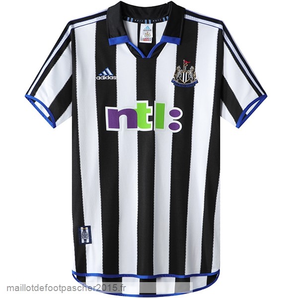 Maillot Foot Achat Domicile Maillot Newcastle United Rétro 2000 2001 Noir Blanc