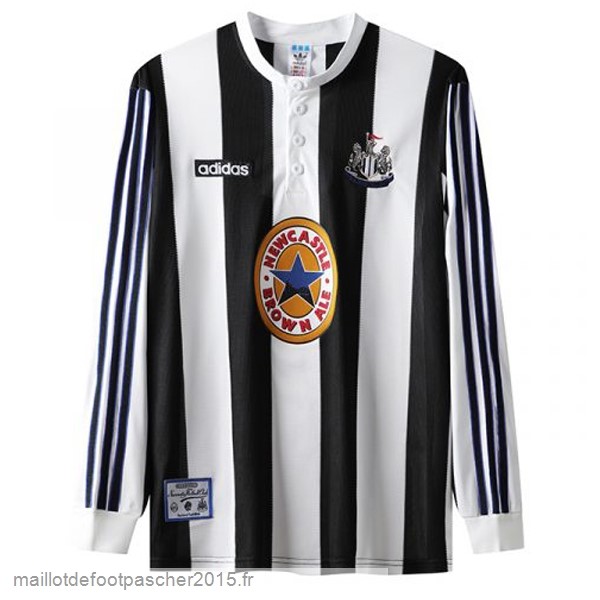 Maillot Foot Achat Domicile Manches Longues Newcastle United Rétro 1995 1997 Blanc