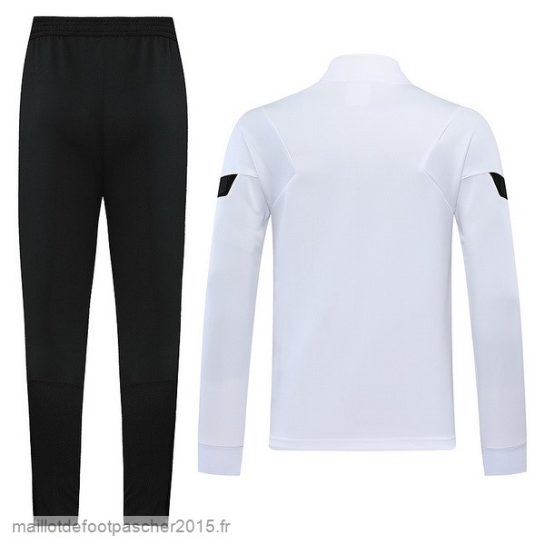 Maillot Foot Achat Ensemble Complet Ensemble longue fermeture éclair vêtements De Sport Paris Saint Germain 2022 2023 Blanc Noir