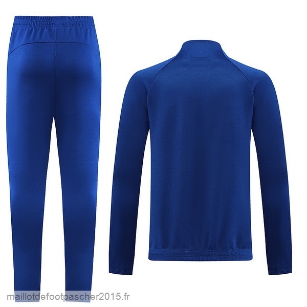 Maillot Foot Achat Ensemble Complet Ensemble longue fermeture éclair vêtements De Sport Paris Saint Germain 2022 2023 Bleu