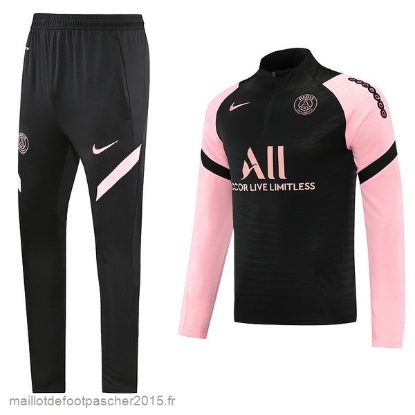 Maillot Foot Achat Ensemble Complet Sudadera Entrainement Paris Saint Germain 2022 2023 Noir Rose