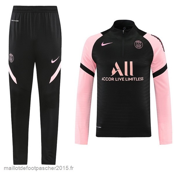 Maillot Foot Achat Ensemble Complet Sudadera Entrainement Paris Saint Germain 2022 2023 Noir Rose