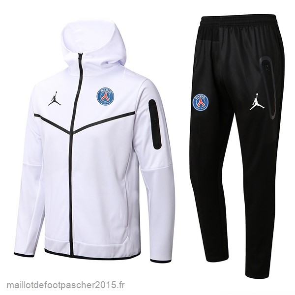 Maillot Foot Achat Sweat Shirt Capuche Paris Saint Germain 2022 2023 Blanc Noir