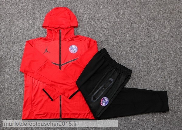 Maillot Foot Achat Sweat Shirt Capuche Paris Saint Germain 2022 2023 Rouge I Noir