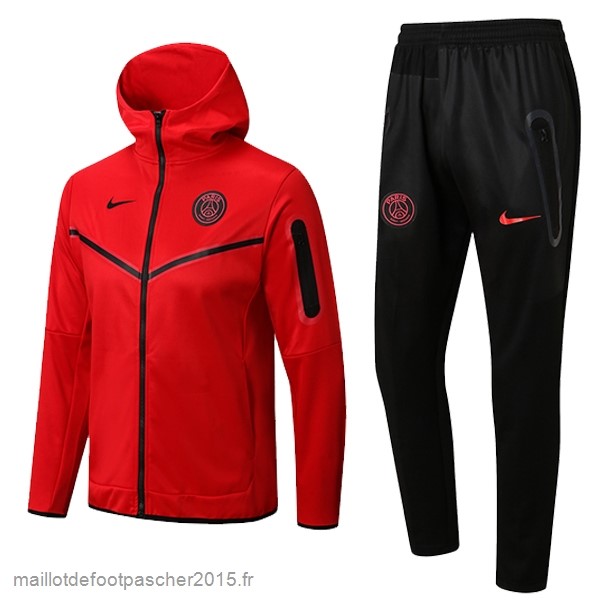 Maillot Foot Achat Sweat Shirt Capuche Paris Saint Germain 2022 2023 Rouge Noir
