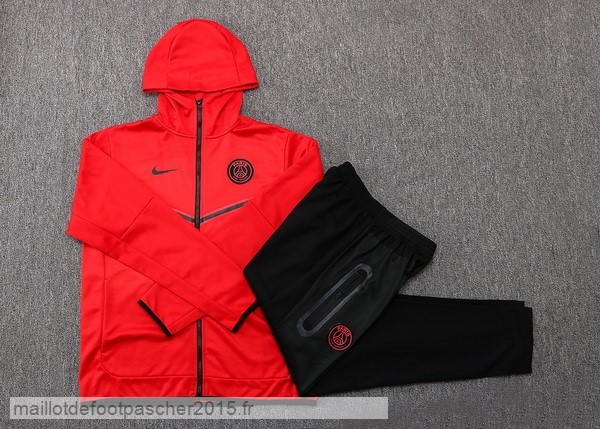 Maillot Foot Achat Sweat Shirt Capuche Paris Saint Germain 2022 2023 Rouge Noir