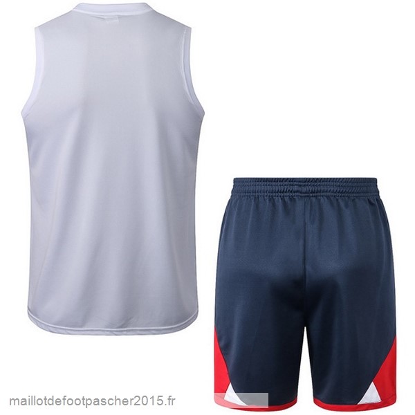 Maillot Foot Achat Entrainement Sans Manches Ensemble Complet Paris Saint Germain 2022 2023 Blanc I Rouge Bleu