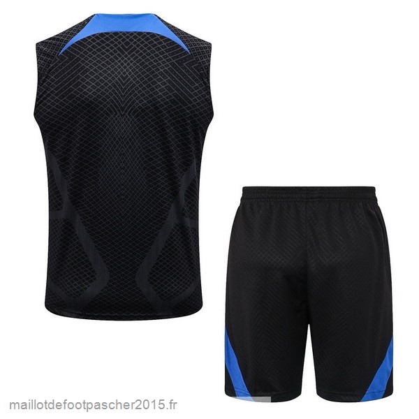 Maillot Foot Achat Entrainement Sans Manches Ensemble Complet Paris Saint Germain 2022 2023 Noir I Bleu Rouge