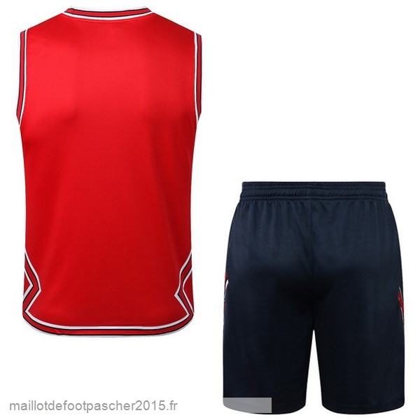 Maillot Foot Achat Entrainement Sans Manches Ensemble Complet Paris Saint Germain 2022 2023 Rouge Bleu