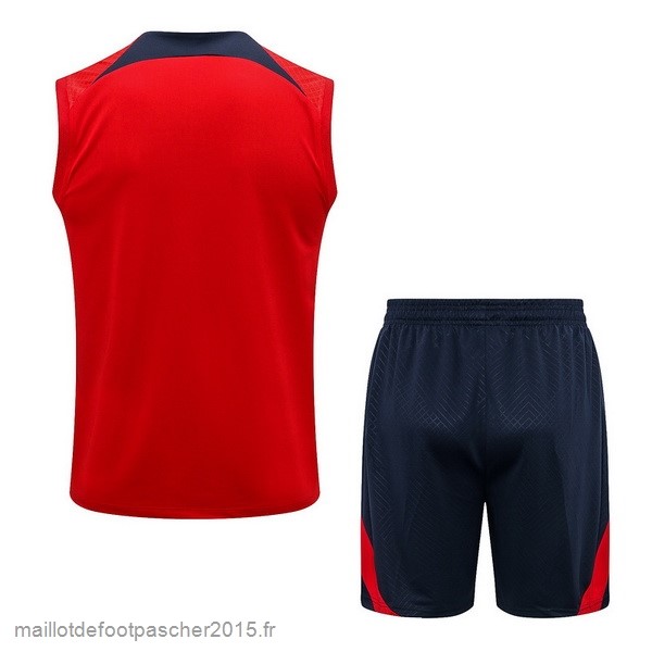 Maillot Foot Achat Entrainement Sans Manches Ensemble Complet Paris Saint Germain 2022 2023 Rouge I Bleu