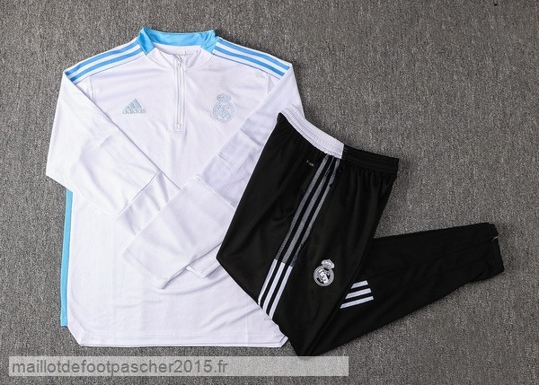 Maillot Foot Achat Survêtements Real Madrid 2021 2022 Blanc Bleu Noir