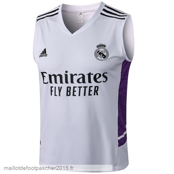 Maillot Foot Achat Maillot Sans Manches Real Madrid 2022 2023 Blanc Noir Purpura