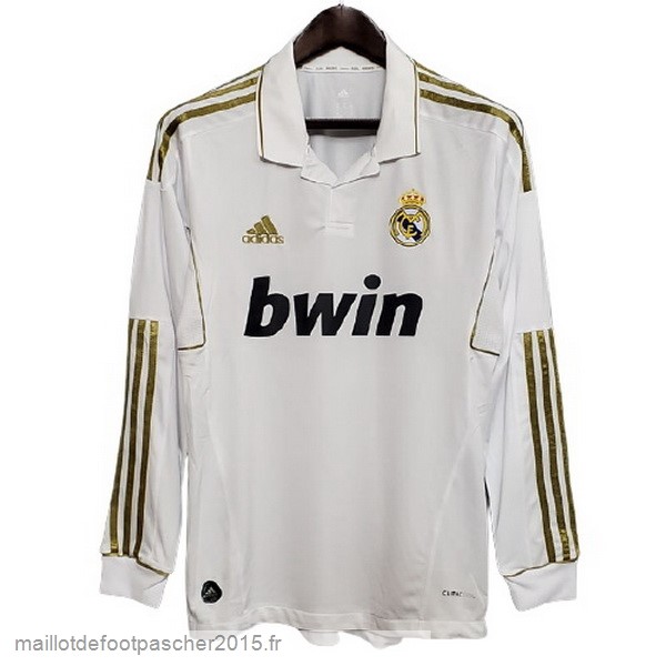 Maillot Foot Achat Domicile Maillot Manches Longues Real Madrid Rétro 2011 2012 Blanc