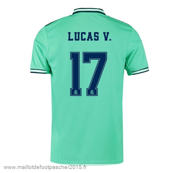 Maillot Foot Achat NO.17 Lucas V. Third Maillot Real Madrid 2019 2020 Vert