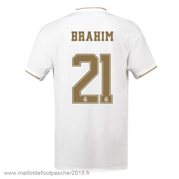 Maillot Foot Achat NO.21 Brahim Domicile Maillot Real Madrid 2019 2020 Blanc
