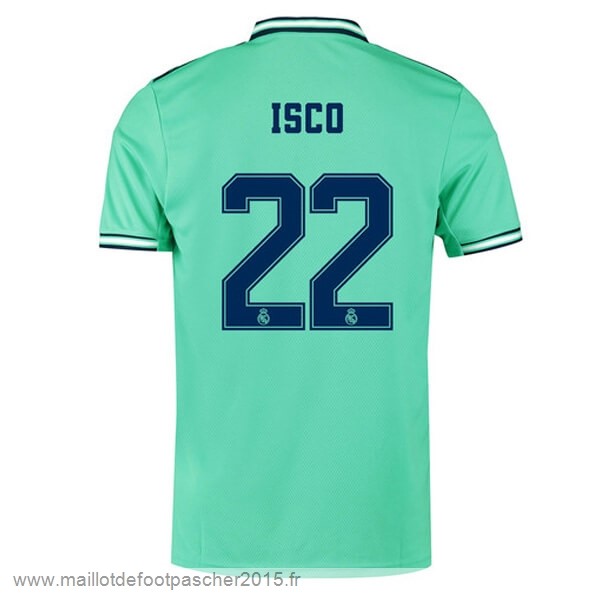 Maillot Foot Achat NO.22 Isco Third Maillot Real Madrid 2019 2020 Vert