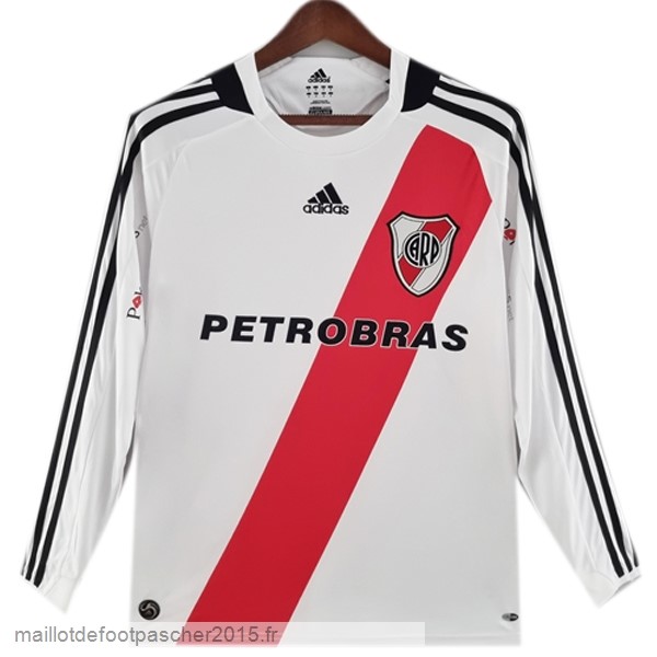 Maillot Foot Achat Domicile Manches Longues River Plate Rétro 2009 2010 Blanc