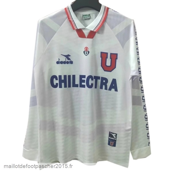 Maillot Foot Achat Exterieur Manches Longues Universidad De Chili Rétro 1996 Blanc