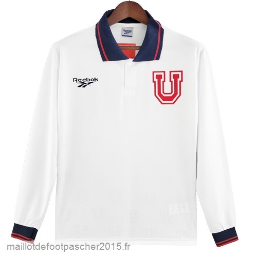Maillot Foot Achat Exterieur Manches Longues Universidad De Chili Rétro 1998 Blanc