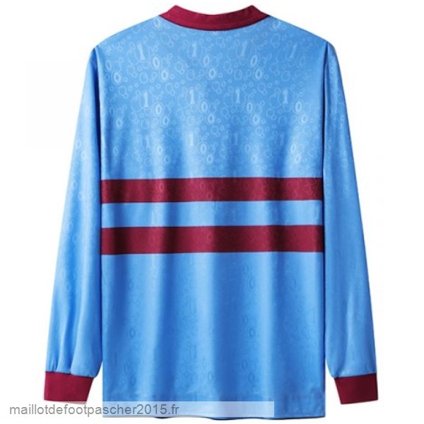 Maillot Foot Achat Exterieur Manches Longues West Ham United Rétro 1995 1997 Bleu