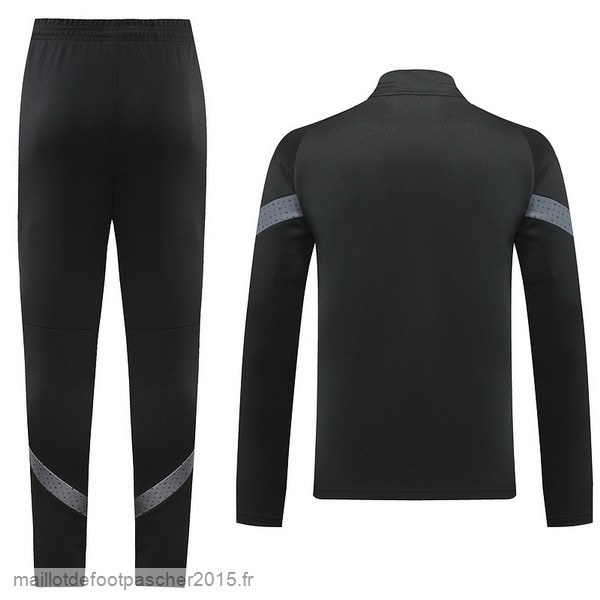 Maillot Foot Achat Ensemble Complet Ensemble longue fermeture éclair vêtements De Sport AC Milan 2022 2023 Noir