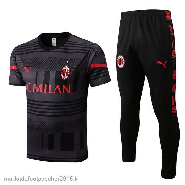 Maillot Foot Achat Entrainement Ensemble Complet AC Milan 2022 2023 Gris I Noir