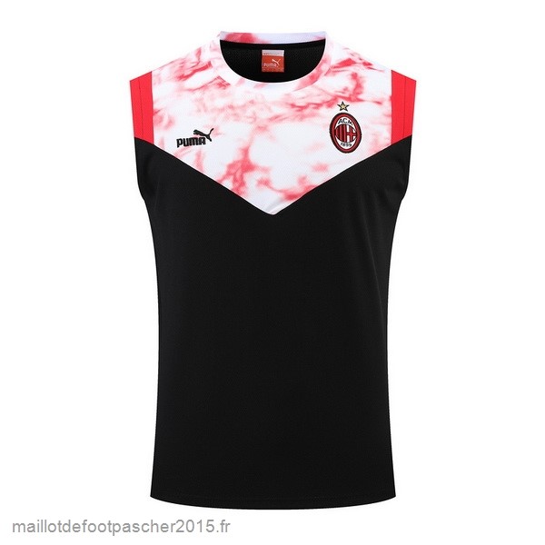 Maillot Foot Achat Entrainement Sans Manches AC Milan 2022 2023 Noir Rouge