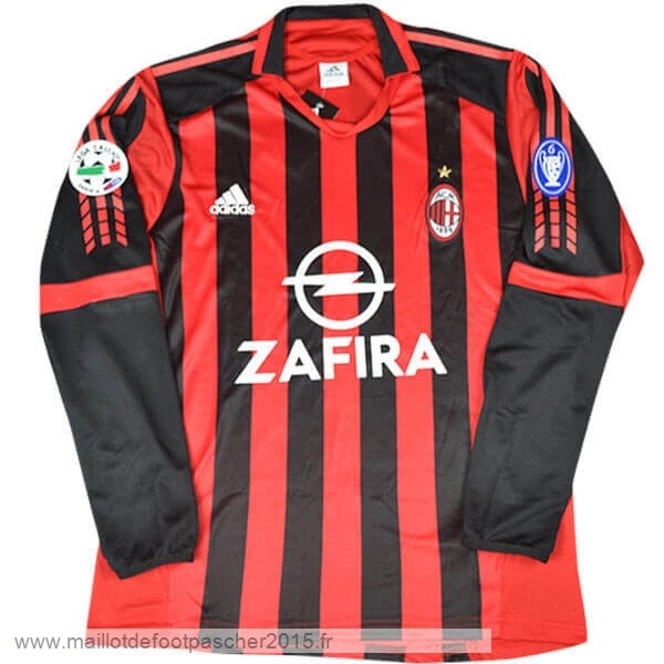 Maillot Foot Achat Domicile Manches Longues AC Milan Rétro 2005 2006 Rouge