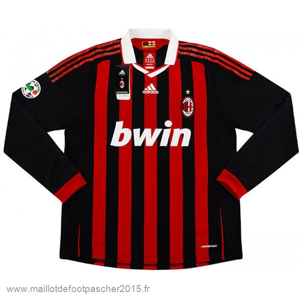 Maillot Foot Achat Domicile Manches Longues AC Milan Rétro 2009 2010 Rouge