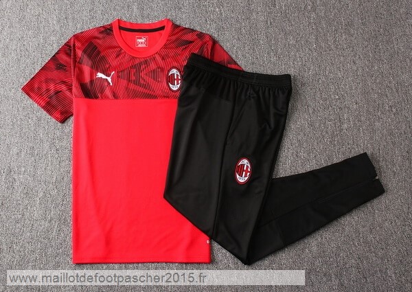 Maillot Foot Achat Entrainement Conjunto Completo AC Milan 2019 2020 Rouge Noir