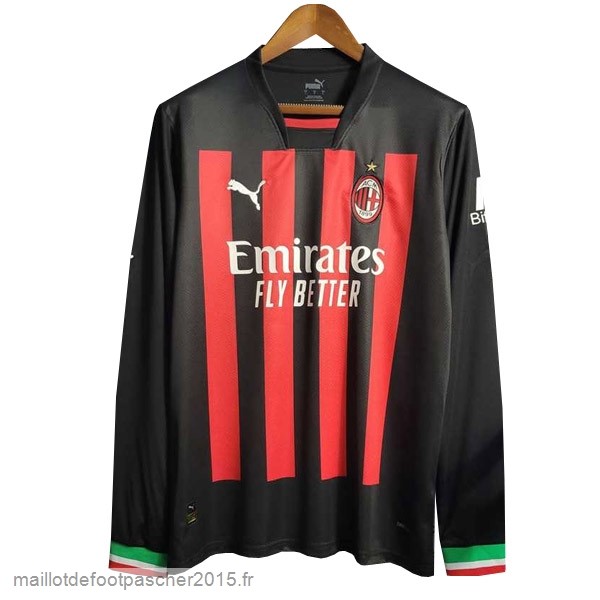 Maillot Foot Achat Thailande Domicile Maillot Manches Longues AC Milan 2022 2023 Rouge