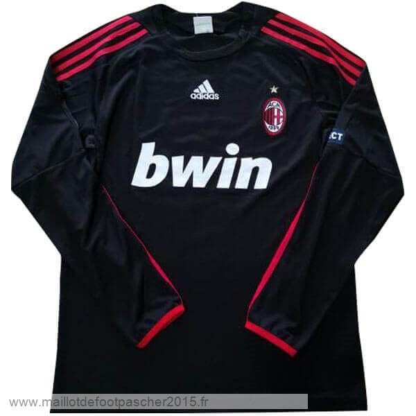 Maillot Foot Achat Third Manches Longues AC Milan Rétro 2009 2010 Noir