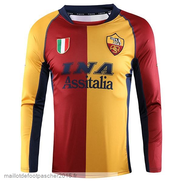 Maillot Foot Achat Domicile Maillot Manches Longues As Roma Rétro 2000 2001 Orange