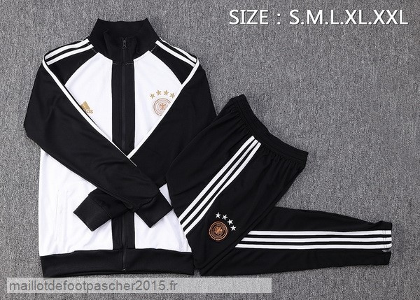 Maillot Foot Achat Ensemble Complet Ensemble longue fermeture éclair vêtements De Sport Allemagne 2022 Blanc Noir