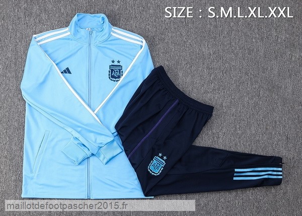 Maillot Foot Achat Ensemble Complet Ensemble longue fermeture éclair vêtements De Sport Argentine 2022 Bleu