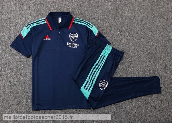 Maillot Foot Achat Ensemble Complet Polo Arsenal 2022 2023 Bleu Marine Vert