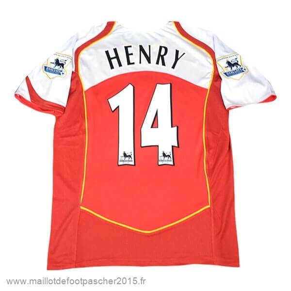 Maillot Foot Achat NO.14 Henry Domicile Maillot Arsenal Rétro 2004 2005 Rouge