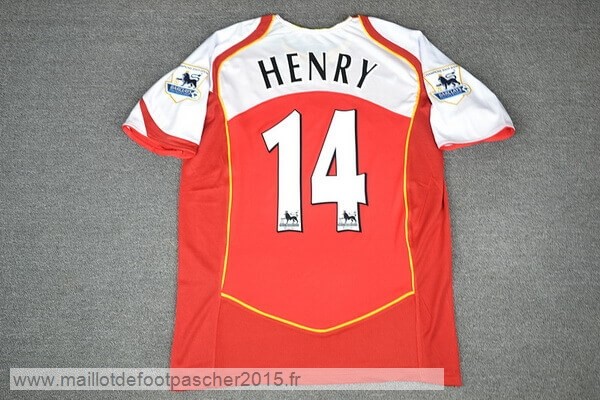 Maillot Foot Achat NO.14 Henry Domicile Maillot Arsenal Rétro 2004 2005 Rouge