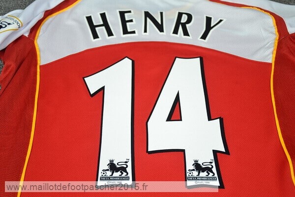 Maillot Foot Achat NO.14 Henry Domicile Maillot Arsenal Rétro 2004 2005 Rouge