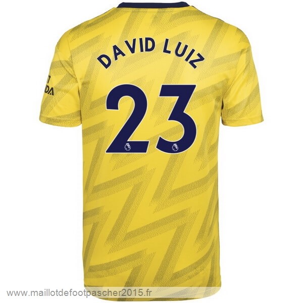 Maillot Foot Achat NO.23 David Luiz Exterieur Maillot Arsenal 2019 2020 Jaune