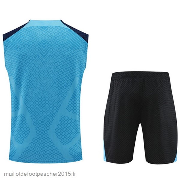 Maillot Foot Achat Entrainement Sans Manches Ensemble Complet Atlético Madrid 2022 2023 Bleu