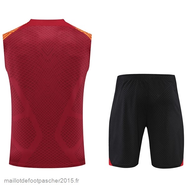 Maillot Foot Achat Entrainement Sans Manches Ensemble Complet Atlético Madrid 2022 2023 Rouge Noir