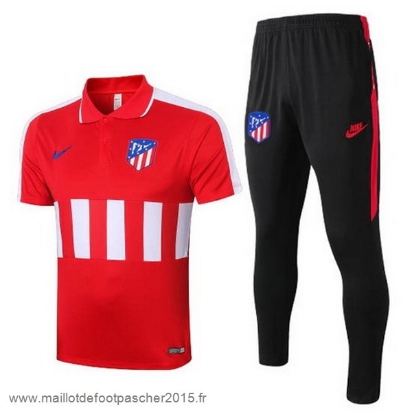 Maillot Foot Achat Ensemble Complet Polo Atlético Madrid 2020 2021 Rouge Noir