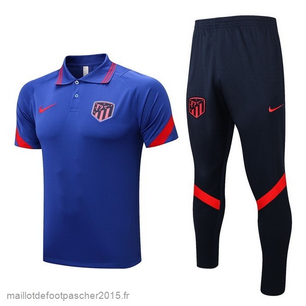 Maillot Foot Achat Ensemble Complet Polo Atlético Madrid 2022 2023 Bleu Noir