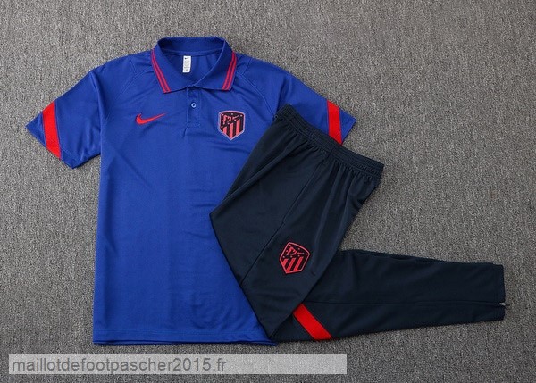 Maillot Foot Achat Ensemble Complet Polo Atlético Madrid 2022 2023 Bleu Noir