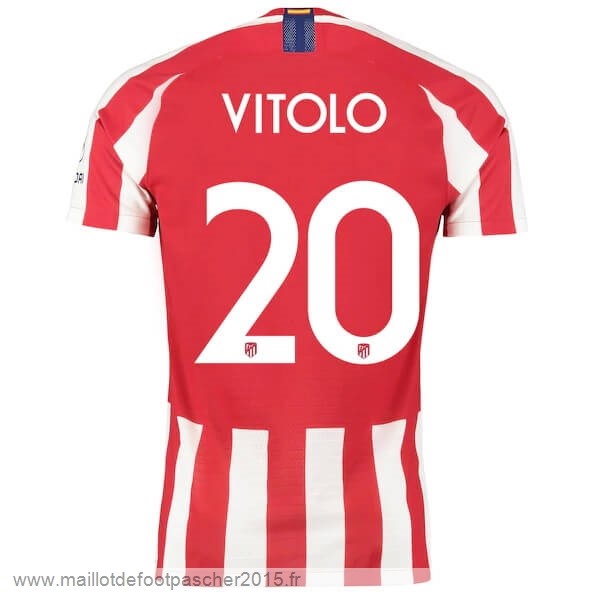 Maillot Foot Achat NO.20 Vitolo Domicile Maillot Atlético Madrid 2019 2020 Rouge
