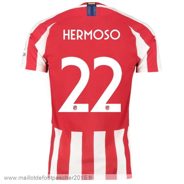 Maillot Foot Achat NO.22 Hermoso Domicile Maillot Atlético Madrid 2019 2020 Rouge