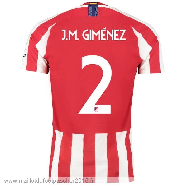 Maillot Foot Achat NO.2 J.M.Giménez Domicile Maillot Atlético Madrid 2019 2020 Rouge